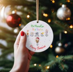 Personalised Teacher Ceramic Tree Decoration Bauble Gift Stocking Filler Present, Thank You, Keepsake, Tag, Christmas Gift, Your Name - thumbnail 1