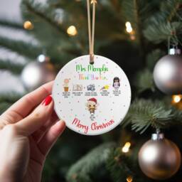 Personalised Teacher Ceramic Tree Decoration Bauble Gift Stocking Filler Present, Thank You, Keepsake, Tag, Christmas Gift, Your Name - thumbnail 2