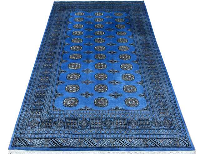 5x8 Sapphire Blue Bokhara Rug - 1.50x2.50 Table Wool Living Room Hand Knotted Area Washable - image 1