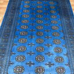 5x8 Sapphire Blue Bokhara Rug - 1.50x2.50 Table Wool Living Room Hand Knotted Area Washable - thumbnail 3