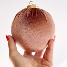 Velvet Christmas Balls 12 Pc Terracotta Holiday Ornament Set - thumbnail 2