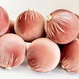 Velvet Christmas Balls 12 Pc Terracotta Holiday Ornament Set - thumbnail 3