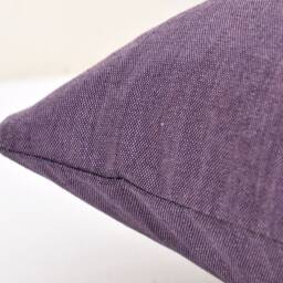 Handmade Organic Cotton Ikat Pillow Cover, 20x20 Purple Cushion - thumbnail 3