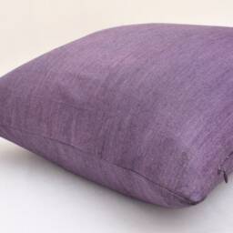 Handmade Organic Cotton Ikat Pillow Cover, 20x20 Purple Cushion - thumbnail 2