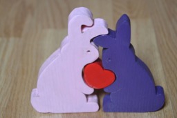 Wooden Puzzle/Rabbit Valentine's Day Gift Lovers' - thumbnail 1