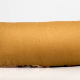 Floral Fruit Lumbar Pillow Cover, Gold Silk Throw - thumbnail 3