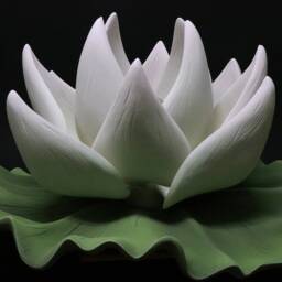 Garden Sculpture Outdoor Lotus Art Decoration Lighting Decor Cement - thumbnail 4