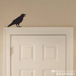 Crow Decal - Halloween Vinyl Decor Raven Bird Wall Art - thumbnail 1