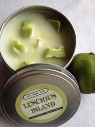 Luscious Island - Strong Scented Lime Coconut Vanilla Verbena Soy Candle 8 Oz Tin
