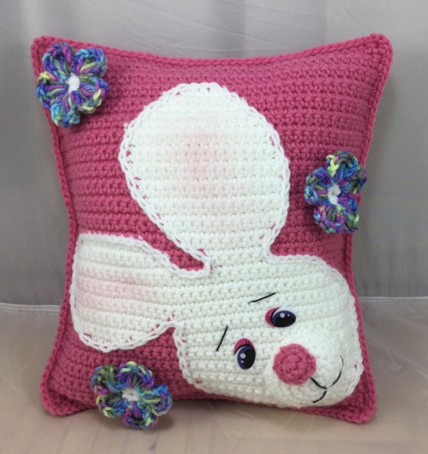 Easter Pillow Crochet Tutorial, Instant Download PDF, Bunny Pillow, Spring Decor, Nursery Accent Pillow - image 1