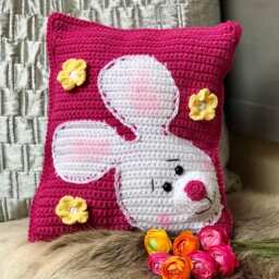 Easter Pillow Crochet Tutorial, Instant Download PDF, Bunny Pillow, Spring Decor, Nursery Accent Pillow - thumbnail 2