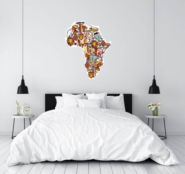 Africa Art - Wall African Map Sticker Thevinylcreations
