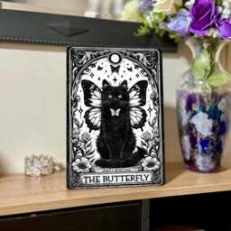 Cat Tarot Card Tin Sign Vintage Metal Wall Art - thumbnail 2