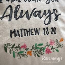 Cushion Cover 45x45cm I Am With You Always Matthew 2820 Embroidered Choice Of Fabric Colours - thumbnail 3