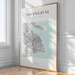Shanghai City Map Print, Home Decor, Wall Art, Poster, Framed - thumbnail 1