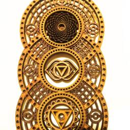 Chakras Mandala Laser Cut Wood Art Sacred Geometry Wall Decor - thumbnail 4