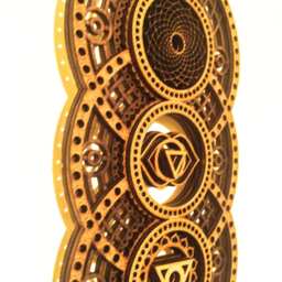 Chakras Mandala Laser Cut Wood Art Sacred Geometry Wall Decor - thumbnail 2