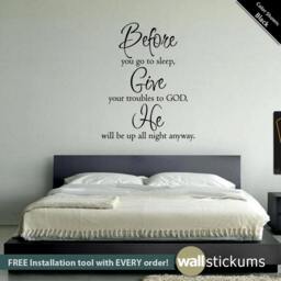 Wall Decal Quote New Design Give Your Troubles To God Removable Vinyl - Wd0261 - thumbnail 1