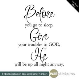 Wall Decal Quote New Design Give Your Troubles To God Removable Vinyl - Wd0261 - thumbnail 3