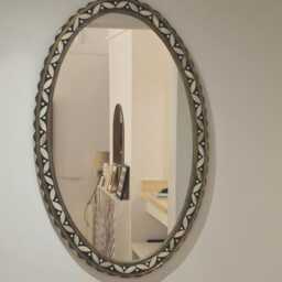 Oval Moroccan Oriental Mirror With Natural Bone Frame - Almond Version - thumbnail 4