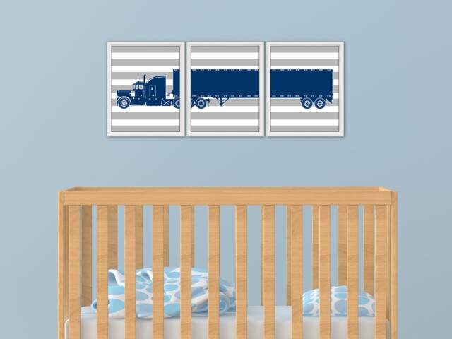 Truck Nursery - Semi Truck, Big Rig, 18 Wheeler, Truck Decor - image 1