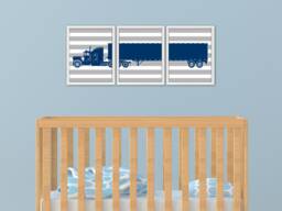 Truck Nursery - Semi Truck, Big Rig, 18 Wheeler, Truck Decor - thumbnail 1