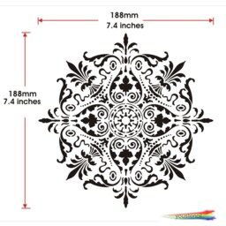 Mandala Stencil, For Walls Art & Furniture. St68 - thumbnail 2