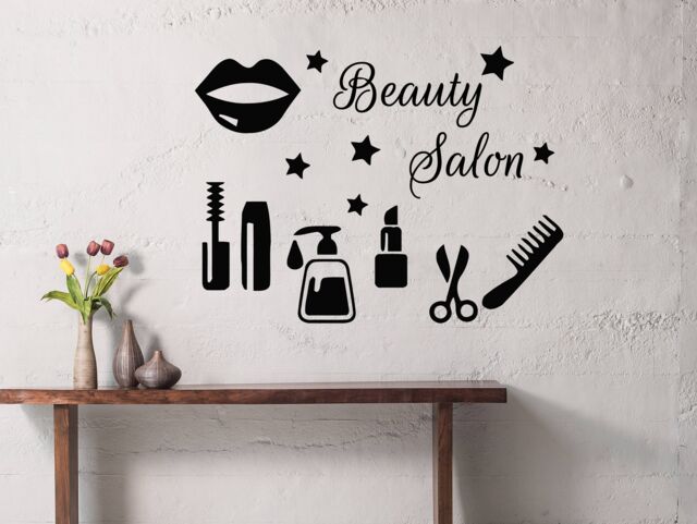 Wall Decals Beauty Salon - Logo Decal Vinyl Sticker Accessories Home Decor Ms646 - image 1