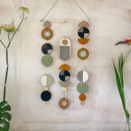 Geometric Plywood Wall Hanging - Mid-Century Modern Art Decor - thumbnail 3
