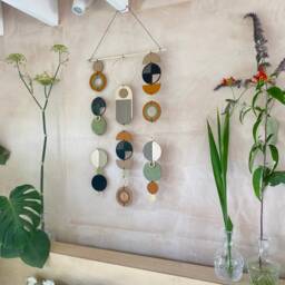 Geometric Plywood Wall Hanging - Mid-Century Modern Art Decor - thumbnail 4