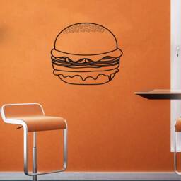 Burger Wall Decal Removable Vinyl Sticker, Restaurant Decor T1208 - thumbnail 1