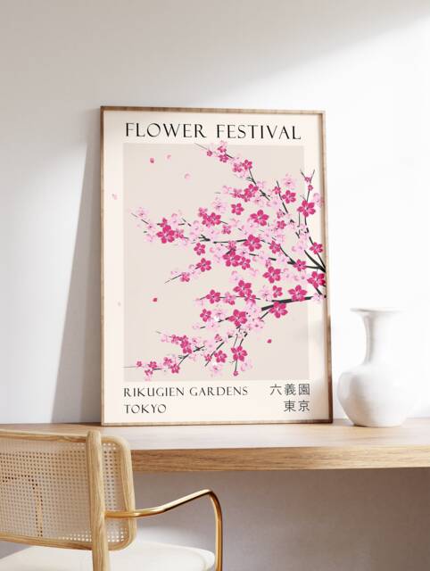 Flower Market Tokyo Japan Poster, Art Print, Floral Wall Decor, Garden Art, Japanese Birthday Gift - image 1