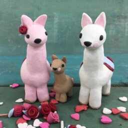 Llama Figurine // Clay Kit Gift For Kids Miniature Clay Animal Kit - Free Shipping - thumbnail 2