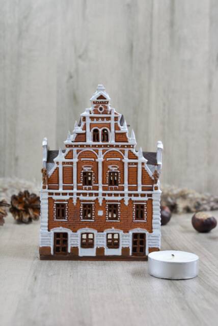 Ceramic House Tea Light Holder Miniature Of Blackheads, Riga - image 1