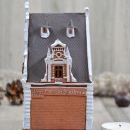 Ceramic House Tea Light Holder Miniature Of Blackheads, Riga - thumbnail 4