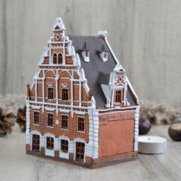 Ceramic House Tea Light Holder Miniature Of Blackheads, Riga - thumbnail 2