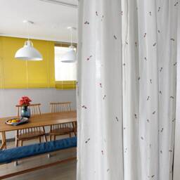Floral Linen Curtains White Cute Tulip Minimal Charming Flower Patterned Drapes Kid's Room Kitchen Living Bedroom Panels Set Of 2 - thumbnail 2