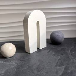 Concrete Sculptural Arch, Minimalist Shelf Decor, Photo Prop, Geometric Cement Ornament, Cement, Home & Office Decoration, Japandi Style - thumbnail 3