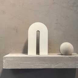 Concrete Sculptural Arch, Minimalist Shelf Decor, Photo Prop, Geometric Cement Ornament, Cement, Home & Office Decoration, Japandi Style - thumbnail 4