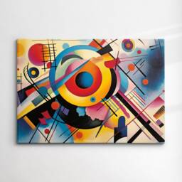 Geometric Wassily Kandinsky Abstract Painting Rainbow Splatter Wall Art Framed Canvas Poster Print Home/Office Room Decor, Gifts - thumbnail 3