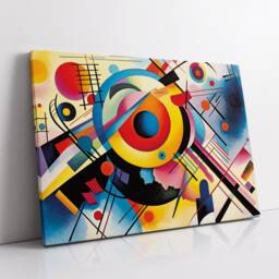 Geometric Wassily Kandinsky Abstract Painting Rainbow Splatter Wall Art Framed Canvas Poster Print Home/Office Room Decor, Gifts - thumbnail 2