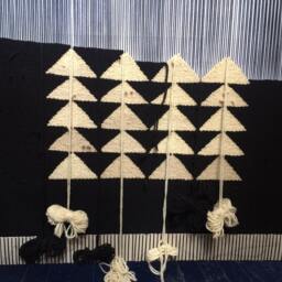Flat Handmade Rug, Modern Black & White Carpet - thumbnail 2