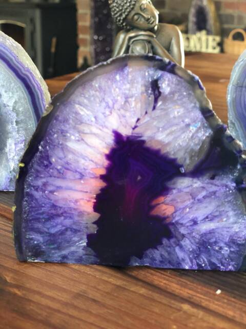 Large Purple Agate End Microcrystalline Quartz Tealight Candle Holder Ornament Gift - image 1