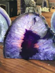 Large Purple Agate End Microcrystalline Quartz Tealight Candle Holder Ornament Gift - thumbnail 1