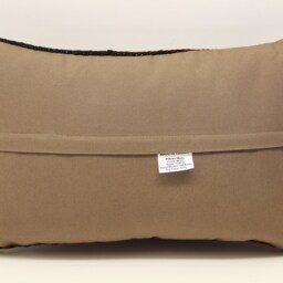 Turkish Kilim Pillow Cover 12x20 Lumbar Cushion, Wool & Cotton - thumbnail 4