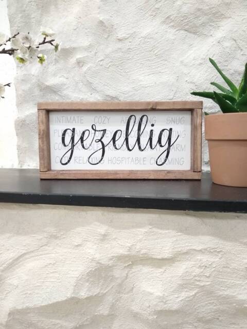 Gezellig Sign, Dutch Gezellig, Gift, Deutch, Kitchen, Wall Decor, Home, Living, Netherlands, Holland, Words, Phrases - image 1