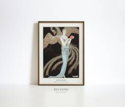 Art Deco Woman & Phoenix Print, G Barbier Fashion Illustration - thumbnail 1