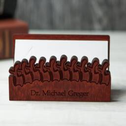 Chiropractic Graduation Gift, Chiropractor Gifts, Personalized Business Card Holder Doctor, Wood For Men, Chiropractor Sign - thumbnail 2