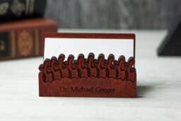 Chiropractic Graduation Gift, Chiropractor Gifts, Personalized Business Card Holder Doctor, Wood For Men, Chiropractor Sign - thumbnail 1