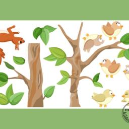 "Wall Sticker ""Branch I. With Baby Birds Xs" - thumbnail 2